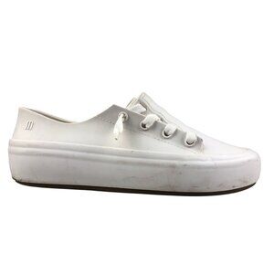 Melissa Women's Size 9 Ulitsa White Closed Toe Lace-Up Jelly Sneakers Shoes
